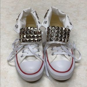 Converse All Star Silver studded from Etsy 8.5